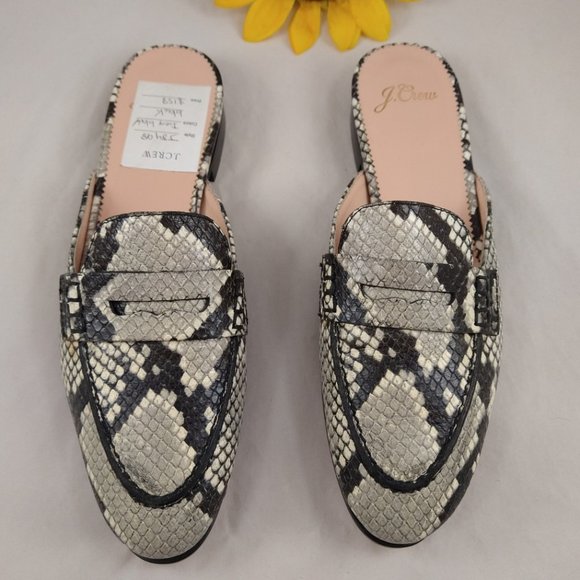 J.Crew Womens Academy Snake Leather Penny Loafers 6 - Picture 4 of 16